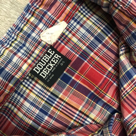 Vintage Western Snap Button Plaid Shirt Mens L/M Double Decker Canada - Picture 3 of 4
